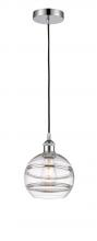 Innovations Lighting 616-1P-PC-G556-8CL - Rochester - 1 Light - 8 inch - Polished Chrome - Cord hung - Mini Pendant