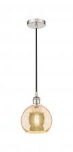 Innovations Lighting 616-1P-PN-G128-8 - Athens - 1 Light - 8 inch - Polished Nickel - Cord hung - Mini Pendant
