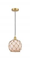 Innovations Lighting 616-1P-SG-G121-8RB - Farmhouse Rope - 1 Light - 8 inch - Satin Gold - Cord hung - Mini Pendant