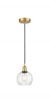 Innovations Lighting 616-1P-SG-G124-6 - Athens - 1 Light - 6 inch - Satin Gold - Cord hung - Mini Pendant