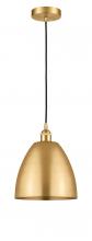 Innovations Lighting 616-1P-SG-MBD-9-SG - Bristol - 1 Light - 9 inch - Satin Gold - Cord hung - Mini Pendant