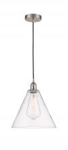 Innovations Lighting 616-1P-SN-GBC-122 - Berkshire - 1 Light - 12 inch - Brushed Satin Nickel - Cord hung - Mini Pendant