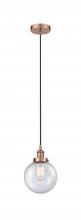 Innovations Lighting 616-1PH-AC-G204-8 - Beacon - 1 Light - 8 inch - Antique Copper - Cord hung - Mini Pendant