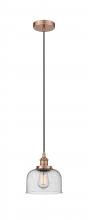 Innovations Lighting 616-1PH-AC-G74 - Bell - 1 Light - 8 inch - Antique Copper - Cord hung - Mini Pendant