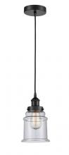 Innovations Lighting 616-1PH-BK-G184 - Canton - 1 Light - 6 inch - Matte Black - Cord hung - Mini Pendant