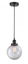 Innovations Lighting 616-1PH-BK-G202-8 - Beacon - 1 Light - 8 inch - Matte Black - Cord hung - Mini Pendant