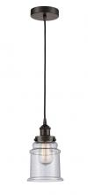 Innovations Lighting 616-1PH-OB-G184 - Canton - 1 Light - 6 inch - Oil Rubbed Bronze - Cord hung - Mini Pendant