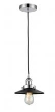 Innovations Lighting 616-1PH-PC-M6-BK - Edison - 1 Light - 8 inch - Polished Chrome - Cord hung - Mini Pendant