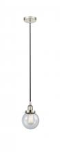 Innovations Lighting 616-1PH-PN-G204-6 - Beacon - 1 Light - 6 inch - Polished Nickel - Cord hung - Mini Pendant