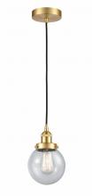 Innovations Lighting 616-1PH-SG-G204-6 - Beacon - 1 Light - 6 inch - Satin Gold - Cord hung - Mini Pendant