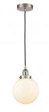 Innovations Lighting 616-1PH-SN-G201-8 - Beacon - 1 Light - 8 inch - Brushed Satin Nickel - Cord hung - Mini Pendant