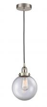 Innovations Lighting 616-1PH-SN-G202-8 - Beacon - 1 Light - 8 inch - Brushed Satin Nickel - Cord hung - Mini Pendant