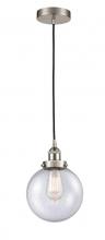 Innovations Lighting 616-1PH-SN-G204-8 - Beacon - 1 Light - 8 inch - Brushed Satin Nickel - Cord hung - Mini Pendant