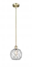 Innovations Lighting 616-1S-AB-G122-8RW - Farmhouse Rope - 1 Light - 8 inch - Antique Brass - Stem hung - Mini Pendant
