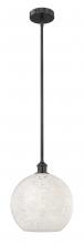 Innovations Lighting 616-1S-BK-G1216-12WM - White Mouchette - 1 Light - 12 inch - Matte Black - Stem Hung - Mini Pendant