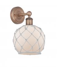 Innovations Lighting 616-1W-AC-G121-8RW - Farmhouse Rope - 1 Light - 8 inch - Antique Copper - Sconce