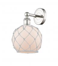 Innovations Lighting 616-1W-PN-G121-8RW - Farmhouse Rope - 1 Light - 8 inch - Polished Nickel - Sconce
