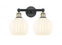 Innovations Lighting 616-2W-BAB-G1217-8WV - White Venetian - 2 Light - 17 inch - Black Antique Brass - Bath Vanity Light