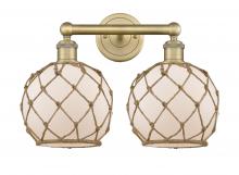 Innovations Lighting 616-2W-BB-G121-8RB - Farmhouse Rope - 2 Light - 17 inch - Brushed Brass - Bath Vanity Light