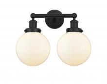  616-2W-BK-G201-8 - Beacon - 2 Light - 17 inch - Matte Black - Bath Vanity Light