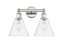 Innovations Lighting 616-2W-PN-GBC-82 - Berkshire - 2 Light - 17 inch - Polished Nickel - Bath Vanity Light