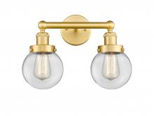 Innovations Lighting 616-2W-SG-G202-6 - Beacon - 2 Light - 15 inch - Satin Gold - Bath Vanity Light
