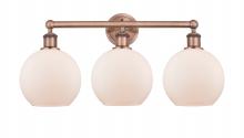 Innovations Lighting 616-3W-AC-G121-8 - Athens - 3 Light - 26 inch - Antique Copper - Bath Vanity Light