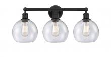 Innovations Lighting 616-3W-BK-G124-8 - Athens - 3 Light - 26 inch - Matte Black - Bath Vanity Light