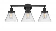 Innovations Lighting 616-3W-BK-G42 - Cone - 3 Light - 26 inch - Matte Black - Bath Vanity Light