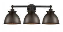  616-3W-OB-M14-OB - Adirondack - 3 Light - 26 inch - Oil Rubbed Bronze - Bath Vanity Light