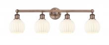 Innovations Lighting 616-4W-AC-G1217-6WV - White Venetian - 4 Light - 33 inch - Antique Copper - Bath Vanity Light