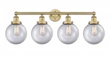 Innovations Lighting 616-4W-BB-G202-8 - Beacon - 4 Light - 35 inch - Brushed Brass - Bath Vanity Light