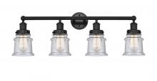 Innovations Lighting 616-4W-BK-G184S - Canton - 4 Light - 32 inch - Matte Black - Bath Vanity Light