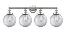 Innovations Lighting 616-4W-PN-G202-8 - Beacon - 4 Light - 35 inch - Polished Nickel - Bath Vanity Light