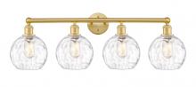 Innovations Lighting 616-4W-SG-G1215-8 - Athens Water Glass - 4 Light - 35 inch - Satin Gold - Bath Vanity Light