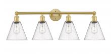 Innovations Lighting 616-4W-SG-GBC-84 - Berkshire - 4 Light - 35 inch - Satin Gold - Bath Vanity Light