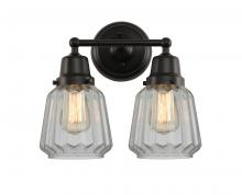 Innovations Lighting 623-2W-BK-G142 - Chatham - 2 Light - 14 inch - Matte Black - Bath Vanity Light