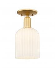 Innovations Lighting 716-1C-SG-G559-5GWH - Bridal Veil - 1 Light - 6 inch - Satin Gold - Semi-Flush Mount