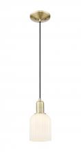 Innovations Lighting 716-1P-AB-G559-5GWH - Bridal Veil - 1 Light - 6 inch - Antique Brass - Cord hung - Mini Pendant