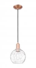 Innovations Lighting 716-1P-AC-G1215-8 - Athens Water Glass - 1 Light - 8 inch - Antique Copper - Cord hung - Mini Pendant