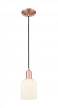 Innovations Lighting 716-1P-AC-G559-5GWH - Bridal Veil - 1 Light - 6 inch - Antique Copper - Cord hung - Mini Pendant