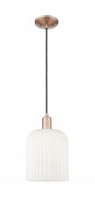 Innovations Lighting 716-1P-AC-G559-8GWH - Bridal Veil - 1 Light - 8 inch - Antique Copper - Cord hung - Mini Pendant