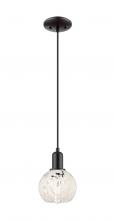 Innovations Lighting 716-1P-BK-G1216-6WM - White Mouchette - 1 Light - 6 inch - Matte Black - Cord hung - Mini Pendant