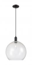 Innovations Lighting 716-1P-BK-G124-14 - Athens - 1 Light - 14 inch - Matte Black - Cord hung - Mini Pendant