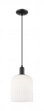 Innovations Lighting 716-1P-BK-G559-8GWH - Bridal Veil - 1 Light - 8 inch - Matte Black - Cord hung - Mini Pendant