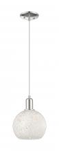 Innovations Lighting 716-1P-PN-G1216-8WM - White Mouchette - 1 Light - 8 inch - Polished Nickel - Cord hung - Mini Pendant