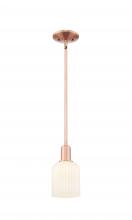Innovations Lighting 716-1S-AC-G559-5GWH - Bridal Veil - 1 Light - 6 inch - Antique Copper - Mini Pendant
