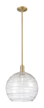 Innovations Lighting 716-1S-BB-G1213-14CL - Athens Deco Swirl - 1 Light - 14 inch - Brushed Brass - Stem hung - Mini Pendant