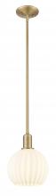 Innovations Lighting 716-1S-BB-G1217-8WV - White Venetian - 1 Light - 8 inch - Brushed Brass - Stem hung - Mini Pendant