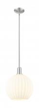 Innovations Lighting 716-1S-SN-G1217-12WV - White Venetian - 1 Light - 12 inch - Brushed Satin Nickel - Stem hung - Mini Pendant